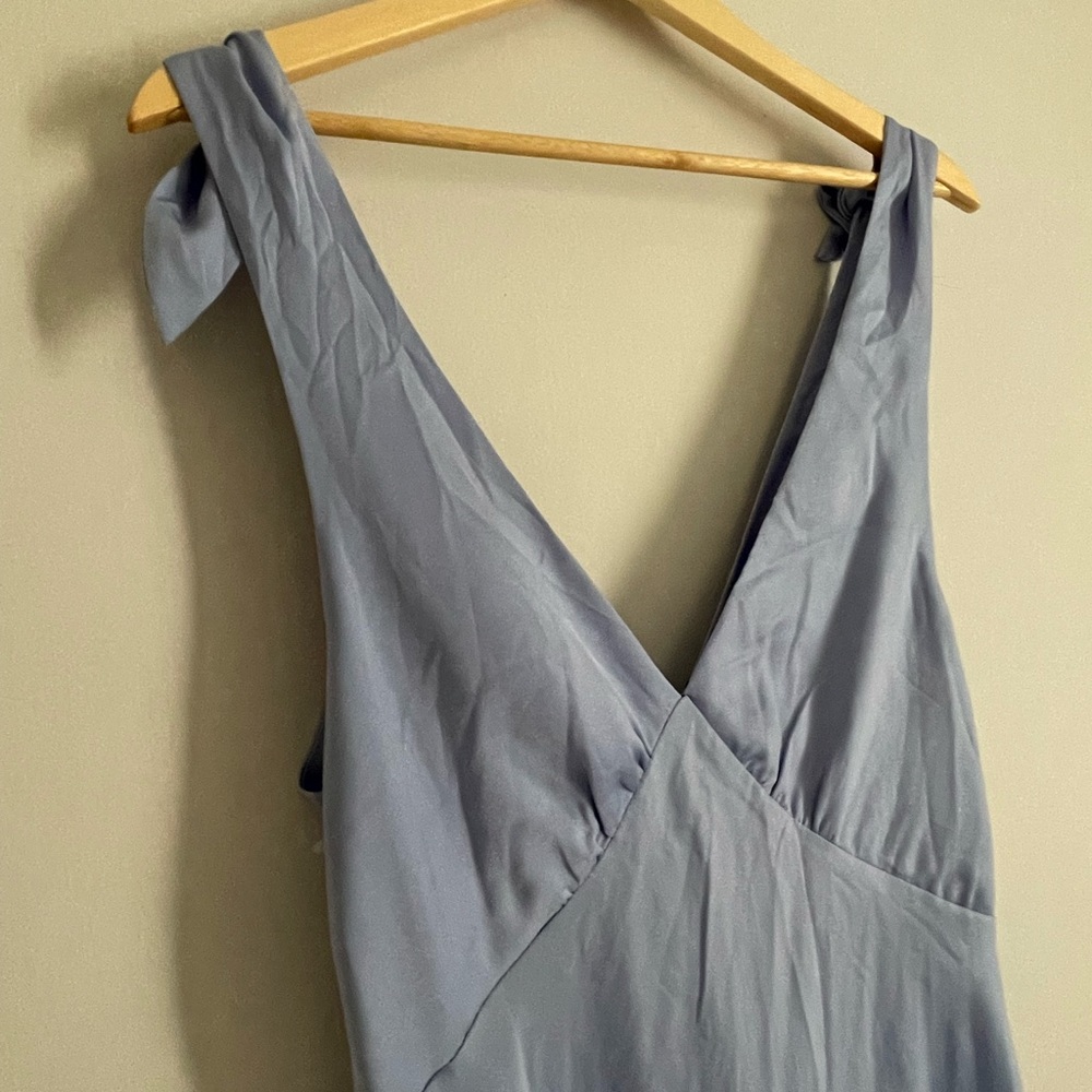Steel Blue Silky Dress